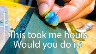 Hand polishing opal using sand paper [upl. by Hazelton]