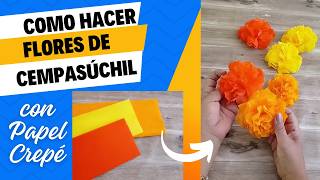 Como Hacer Flores de Cempasúchil con Papel Crepé [upl. by Glad]