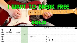 I WANT TO BREAK FREE  Guitar lesson  Guitar solo with tabs amp EXTRA slow lesson  Queen [upl. by Gershon749]