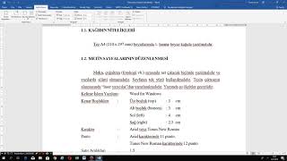 Microsoft word tek sayfa için Sayfa Düzeni Kenar boşluğu ayarlama [upl. by Terces47]