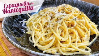 ESPAGUETIS A LA MANTEQUILLA CON AJO  Receta de pasta fácil y rápida [upl. by Bick5]