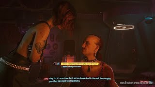 Cyberpunk 2077  Talking to Fingers all dialogue options The Space in Between [upl. by Kcirdnekel681]