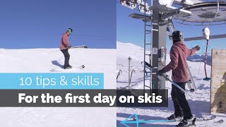 How to Ski  10 Beginner Skills for the First Day Skiing [upl. by Carena]