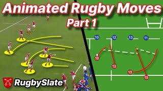 The BEST Rugby Moves Compilation  Animated Playbook  Part 1  RugbySlate [upl. by Atok]