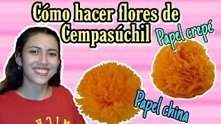 💐Cómo hacer flores de Cempasúchil  Papel crepé y papel china  Día de muertos [upl. by Henrieta]