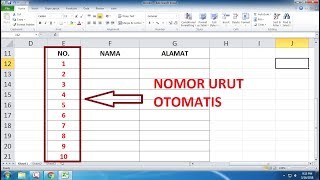 Cara Membuat Nomor Urut Otomatis di Excel [upl. by Ulland36]