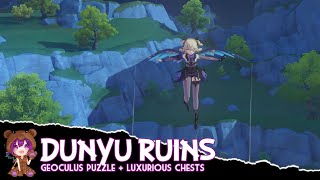 Genshin Impact  How to get underwater Geoculus Dunyu Ruins puzzle  Luxurious Chests [upl. by Enelehs58]