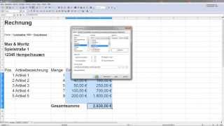 Einfache Rechnung erstellen  MwSt mit Excel oder Open Office Calc [upl. by Noillid]