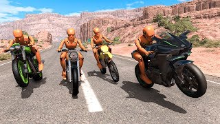 Motorbike Crashes 15  BeamNG DRIVE  SmashChan [upl. by Pugh]