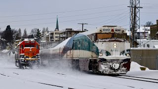 Winter Amtrak Cascades Trains in the Snow [upl. by Trudnak]