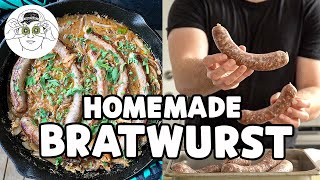 Easy Homemade Bratwurst amp How to Cook Beer Brats  From Scratch [upl. by Estel]