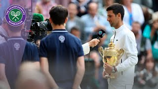 Novak Djokovic Wimbledon 2019 Winners Speech [upl. by Ardnalahs]