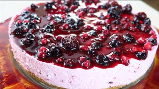 CHEESECAKE AI FRUTTI DI BOSCO SENZA COTTURA  No bake Mixed Berry Cheesecake [upl. by Palecek274]