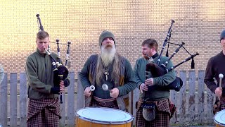 TuBardh Wilson leads Scottish tribal band Clanadonia playing Spanish Eyes live in Perth Scotland [upl. by Pallaton]