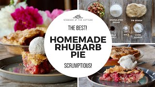 The best HOMEMADE RHUBARB PIE [upl. by Larimore772]