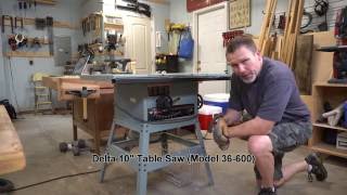 Replacing Belt and Brushes on Delta Table Saw [upl. by Latashia226]