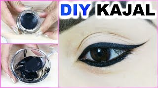 DIY Kajal At Home  Smudge Free Long Lasting Blackest Black 100 Natural  Anaysa [upl. by Anaeirb]