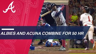 Acuna Jr and Albies combine for 50 HRs in 2018 [upl. by Atterahs]