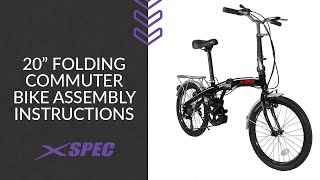 Xspec 20quot Folding Commuter Bike Assembly Instructions [upl. by Ognimod]