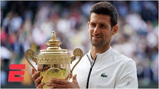 Novak Djokovic outlasts Roger Federer in epic fiveset final  2019 Wimbledon Highlights [upl. by Alyse450]