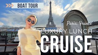 Experience a LUXURY lunch cruise in Paris France [upl. by Yedsnil]