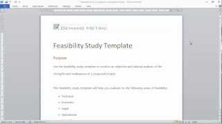 Feasibility Study Template [upl. by Ahsilef]