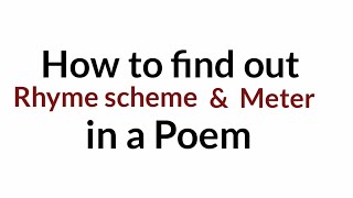 Rhyme scheme amp Meter  Metre in English Literature [upl. by Donetta]