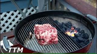 Beef Rib Roast on the Weber Charcoal Grill [upl. by Aicilev982]