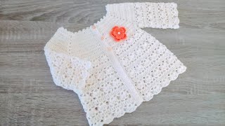 JERSEY CHAMBRITA O CHAQUETITA A CROCHET PARA BEBE  FACIL Y RAPIDO 0 A 3 MESES [upl. by Nole]