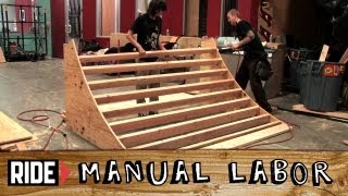 HowTo Build a Skatepark  Quarter Pipe Part 2 Studs and Framing  Manual Labor [upl. by Enelcaj]