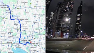 DASH CAM AUSTRALIA MELBOURNE NIGHT DRIVE FROM WESTMEADOWS TO BURNLEY TUNNEL [upl. by Gerik474]