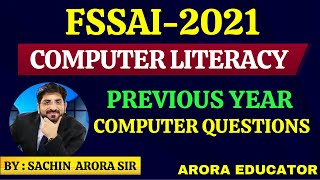 FSSAI Recruitment 2021  FSSAI Computer Literacy Previous Year Question Paper  FSSAI Classes [upl. by Yeliak]