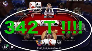 WIN 342T ON TABLE  NICE WATCHING  THE COMPETITION RESULTS  ZYNGA POKER [upl. by Shayla316]