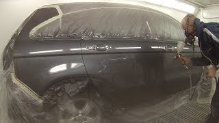 How to Spray Paint a Car Basecoat Clear Coat [upl. by Yecats]