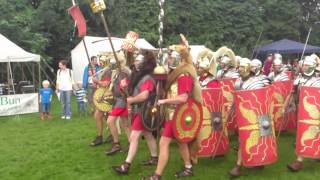 Roman Reenactment at the Amphitheatre in Caerleon Marching In [upl. by Juni]