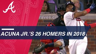 Ronald Acuna Jrs 26 home runs in 2018 [upl. by Ellerrehs888]