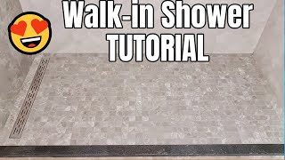 How to Build a Walkin Shower TUTORIAL [upl. by Geoffry]