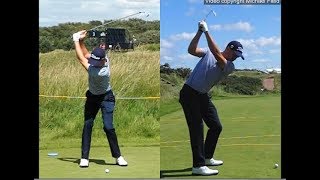 Justin Thomas golf swing  Long Iron faceon amp downtheline July 2017 [upl. by Berenice]