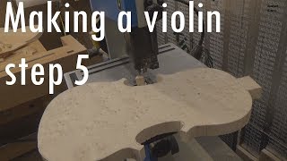 Making a violin  step 5  planing and cutting the top and back [upl. by Glenden351]