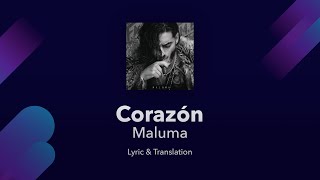 Maluma  Corazón Lyrics English and Spanish amp Portuguese ft Nego do Borel Translation [upl. by Siri]