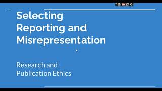 Selective Reporting and Misrepresentation of data Research and Publication ethics Phd coursework [upl. by Ahtelrac]