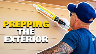 Painting a house ALONE Caulking The Exterior [upl. by Dihgirb]