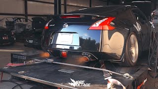 Exhaust Only 370z gets Dyno Tuned by AdminTuning  MOREVOLTAGE BTS [upl. by Nitsud]