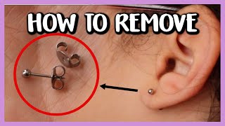 HOW TO REMOVE PIERCING EARRINGS WITH BUTTERFLY BACKINGS  WHAT TO DO IF ITS STUCK [upl. by Jedthus918]