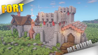 Minecraft How To Build a Medieval Stone Fort  Castle  Keep [upl. by Dwight804]