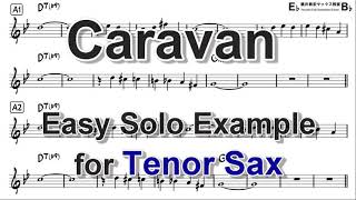 Caravan  Easy Solo Example for Tenor Sax [upl. by Wallach]