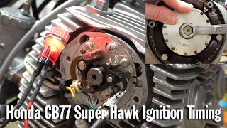 Honda CB77 Super Hawk Points Ignition Timing [upl. by Resee]