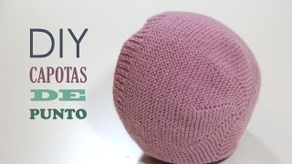 DIY Como hacer capotas de punto para bebés modelo 1 patrón gratis [upl. by Ashatan641]