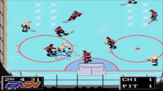 NHLPA Hockey 93 Sega Genesis Gameplay HD [upl. by Niwde534]