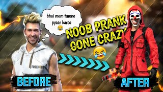 Best Noob Prank Ever 😂 crazy reaction must watch FreeFire [upl. by Auqinahs]